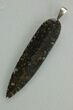Black Spiderweb Dinosaur Gembone Spear Pendant #22525-1